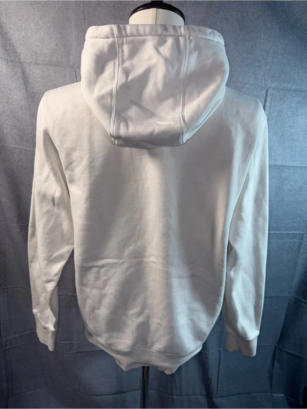 2273-Nike Men's White Hooded Sweatshirt with Black Logo
